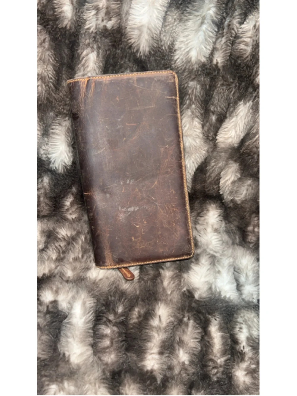 Men's Unbranded Brown Leather Long Wallet One Size